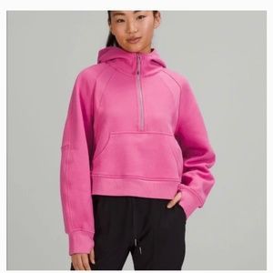 Lululemon Scuba Oversized 1/2 Zip Hoodie Pink Blossom M/L